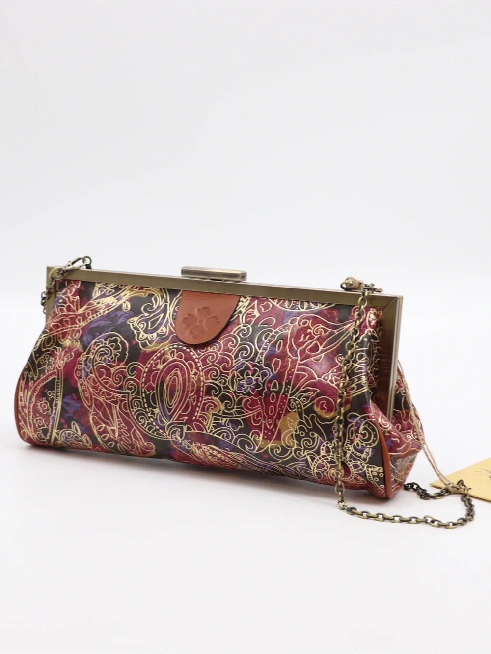 New Patricia Nash Athena Leather Convertible Shoulder Bag Clutch Paisley